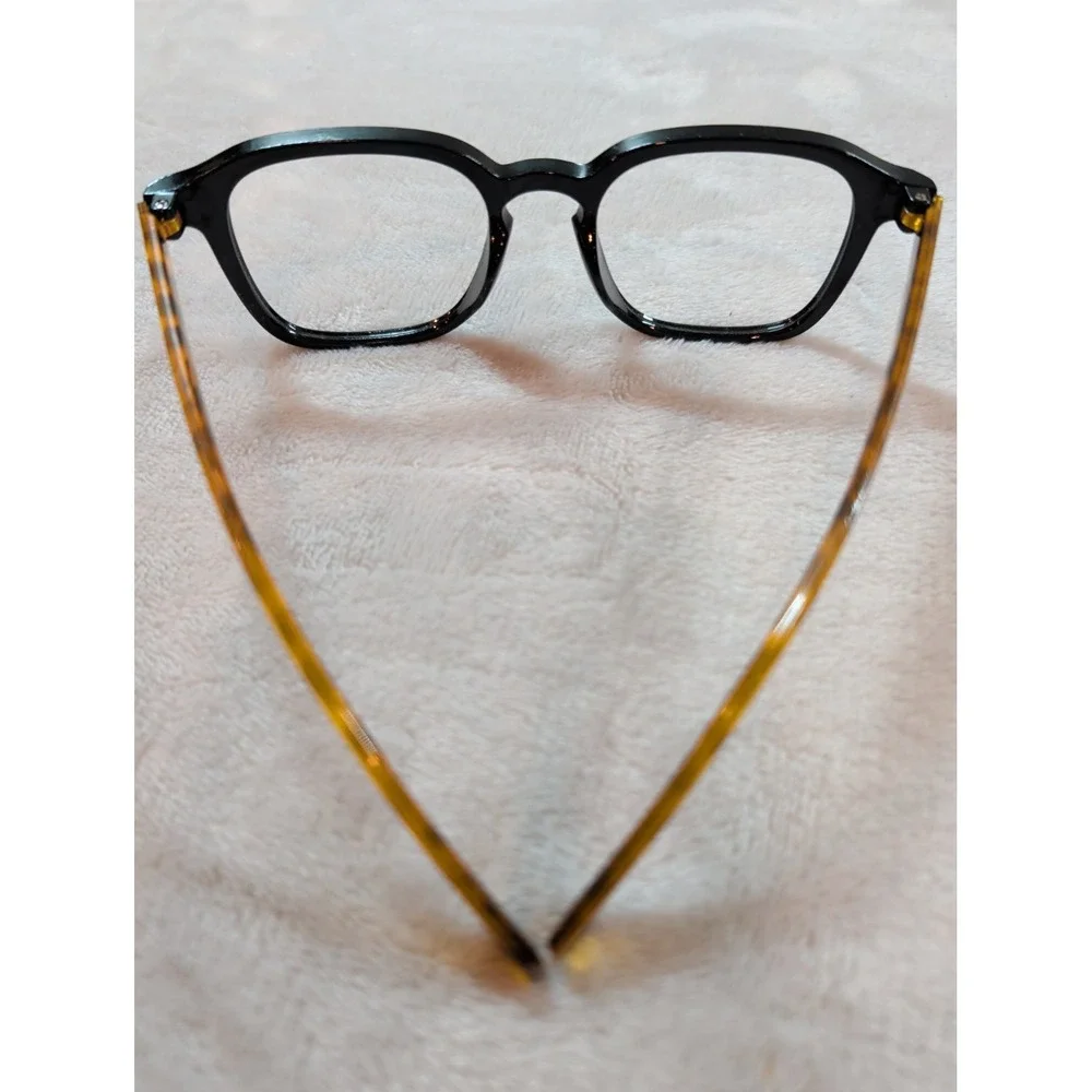 Black Rectangular Reading Glasses Leopard Tortoise Arms (FRAMES ONLY)‎